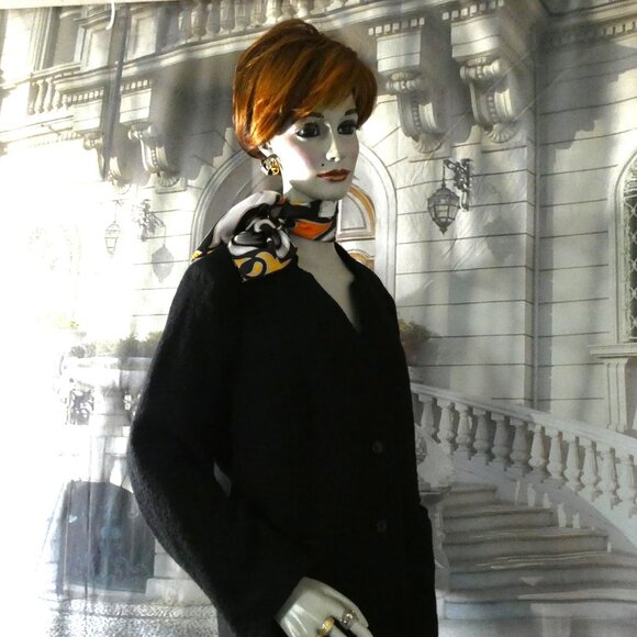 Talbots Size 22WP Women’s Petite Black Boucle Blazer Wool Mix Stand Up Collar - Picture 7 of 10